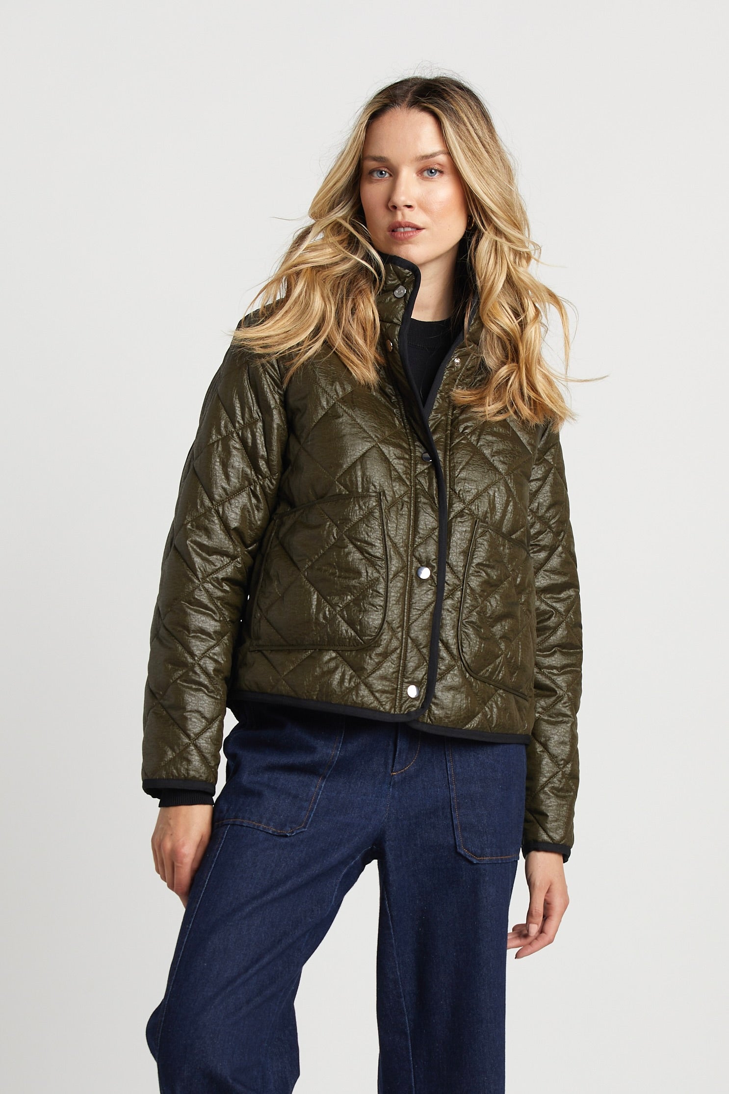 Shelby Short Quilted Hooded Jacket 2 M Army green