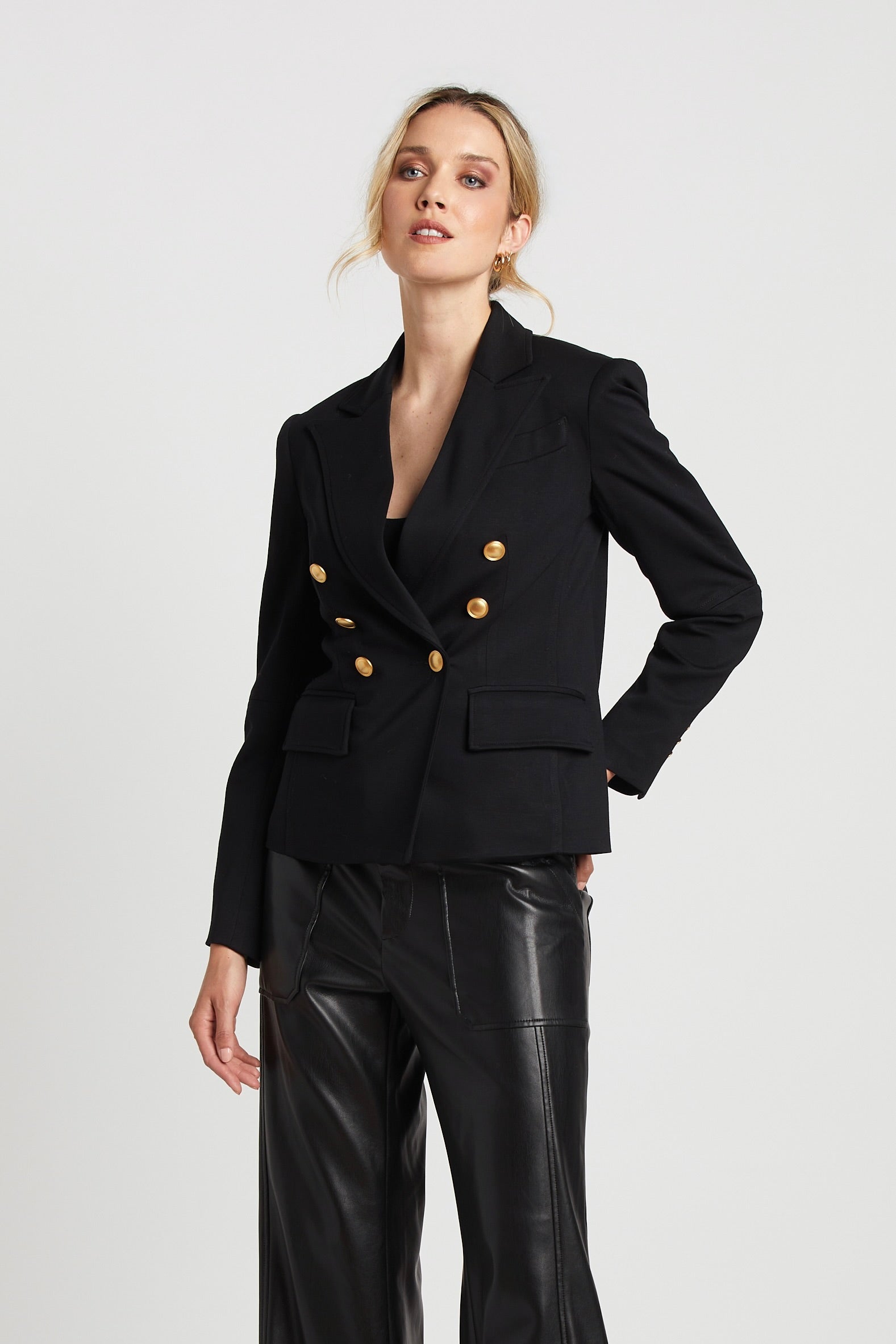 James Double Breasted Signature Stretch Blazer w/ Elbow Detail