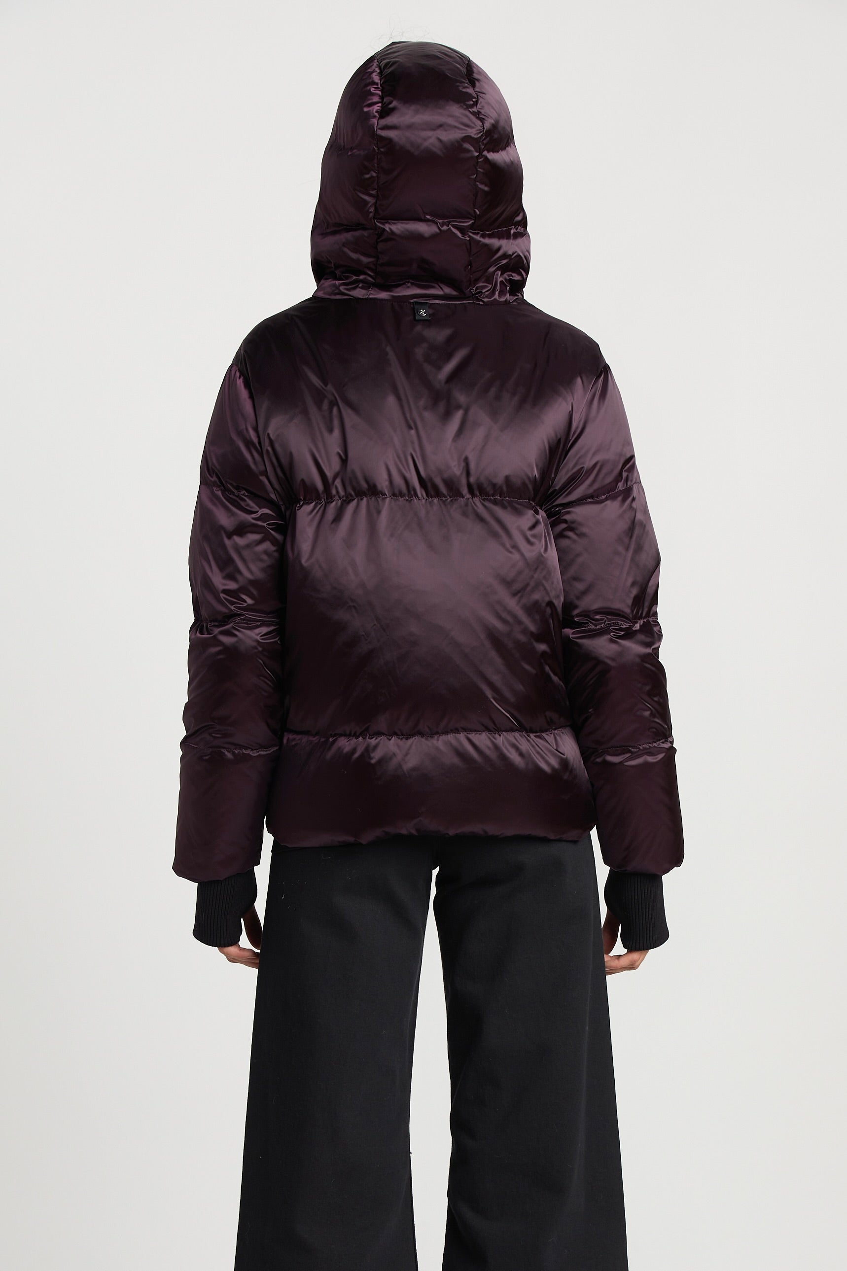 Pacific Short Hooded Down Jacket w/ Black Trim