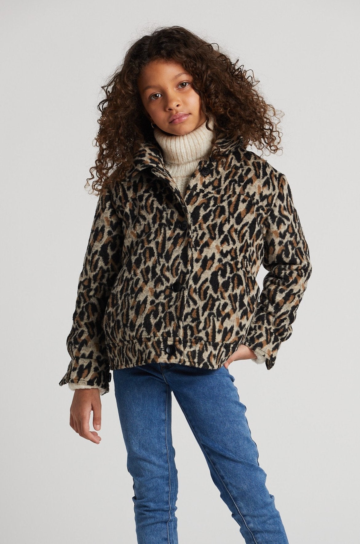 Selena short leopard jacket