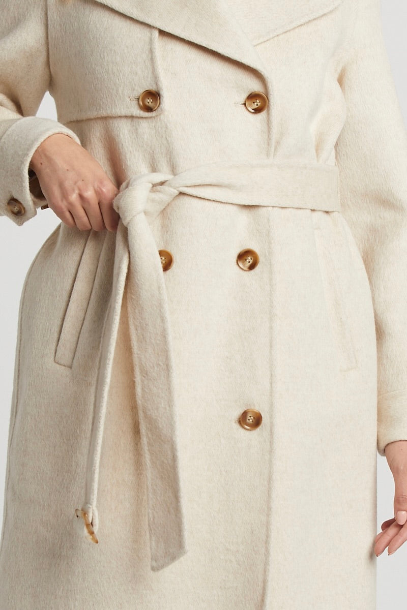 Sibel Double Face Wool Blend Trench Coat