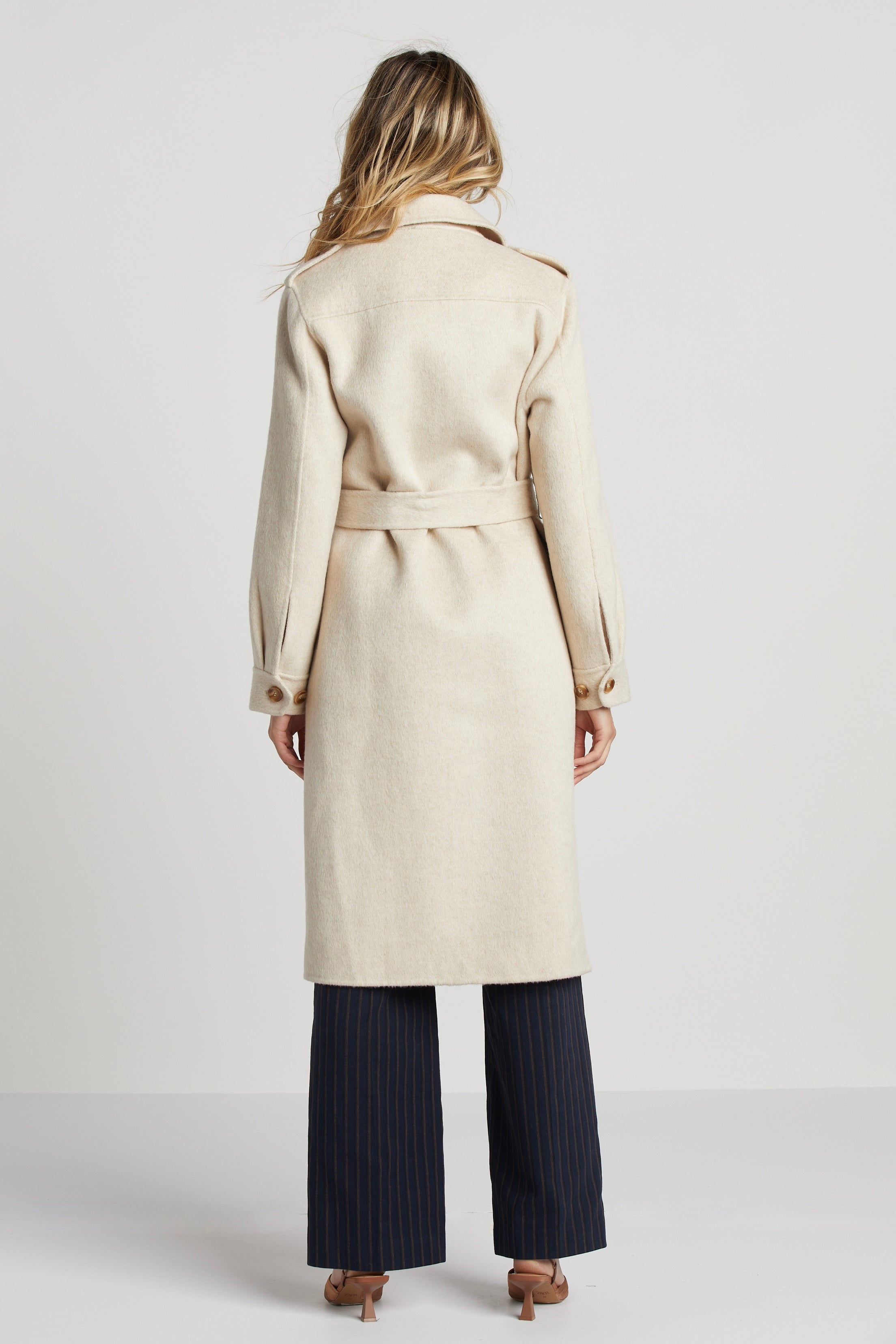 Trench-coat double face en mélange de laine Sibel