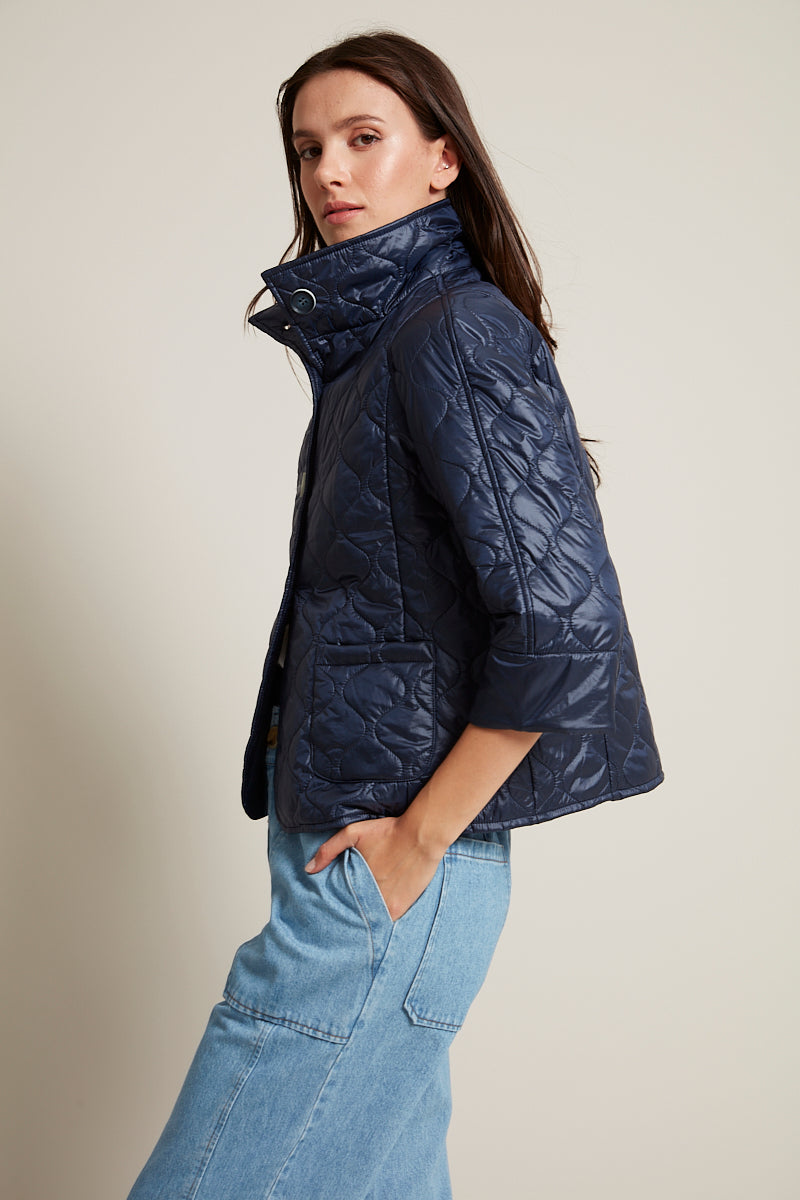 Tenley quilted wave 3/4 sleeve jacket