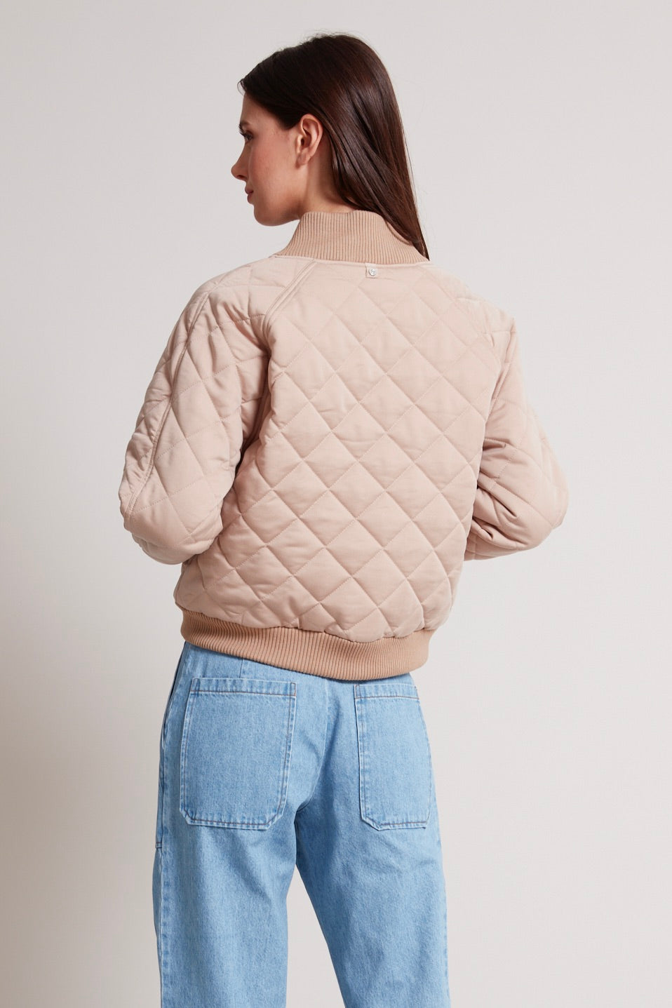 Tess quilted baseball collar bomber